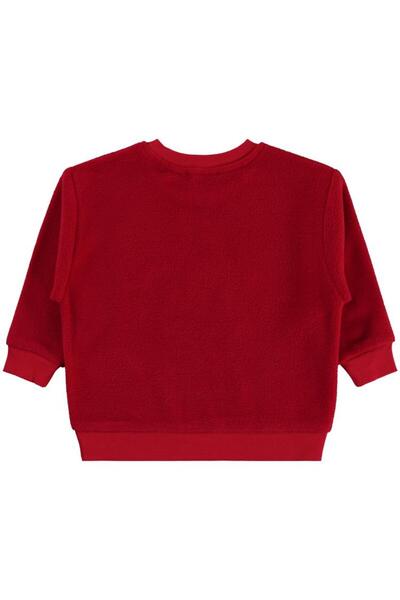 Civil Boys Deer Embroidered Sweatshirt for Ages 2-5 - Red 3-4 Years