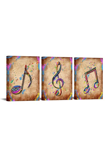 ALAYRA International مجموعة ألايرا المكونة من 3 لوحات موسيقية مطبوعة على قماش...