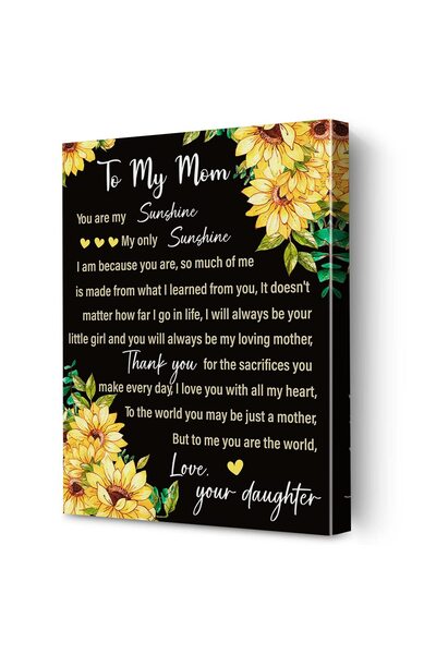 ALAYRA International هدية من ألايرا لأمي: أنتِ شمسي المشرقة، لوحة جدارية قماش...