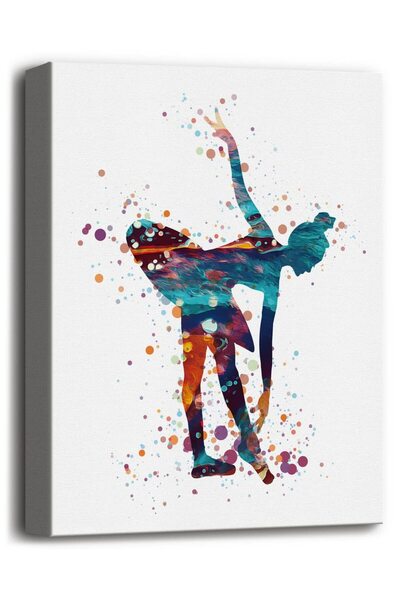 ALAYRA International لوحة جدارية فنية من قماش الكانفاس بتصميم راقصة باليه عصرية من ALAYRA، ملصقات جدارية مطبوعة على قماش بتصميم فتاة راقصة.