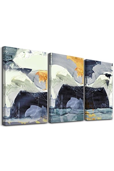 ALAYRA International لوحات جدارية من قماش الكانفاس بتصميم بوهيمي من ألايرا، مناسبة لغرفة المعيشة أو غرفة النوم، لوحات جدارية تجريدية بالحبر ومؤطرة