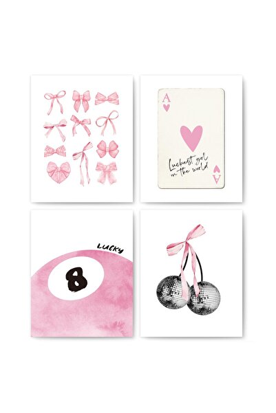 ALAYRA International مجموعة لوحات جدارية عصرية أنيقة من ALAYRA باللون الوردي،...