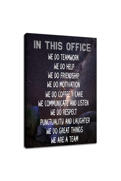 ALAYRA International لوحة جدارية قماشية من ALAYRA بعنوان "في هذا المكتب نعمل ...