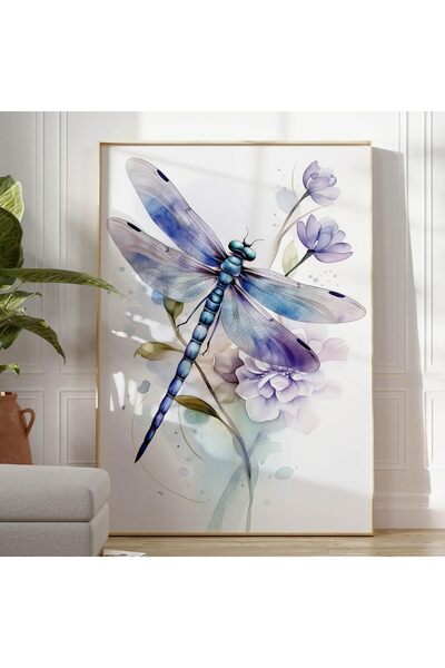 ALAYRA International لوحة جدارية بتصميم يعسوب أرجواني من ALAYRA، ملصق حيواني،...