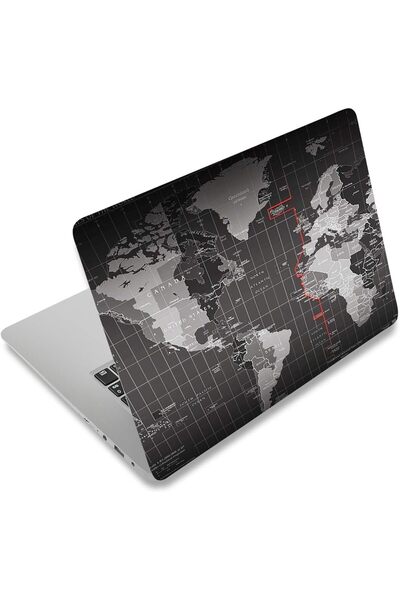 ALAYRA International ملصق خريطة العالم من ALAYRA، مناسب لجميع أحجام أجهزة الكمبيوتر المحمولة، مصنوع من الفينيل، لحماية غلاف الكمبيوتر المحمول.