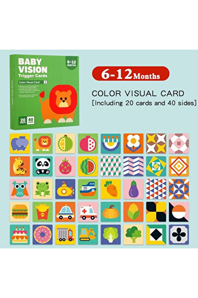Choice3 ٢٠ قطعة من بطاقات تحفيز البصر للأطفال من عمر ٦-١٢ شهرًا (مونتيسوري) و...