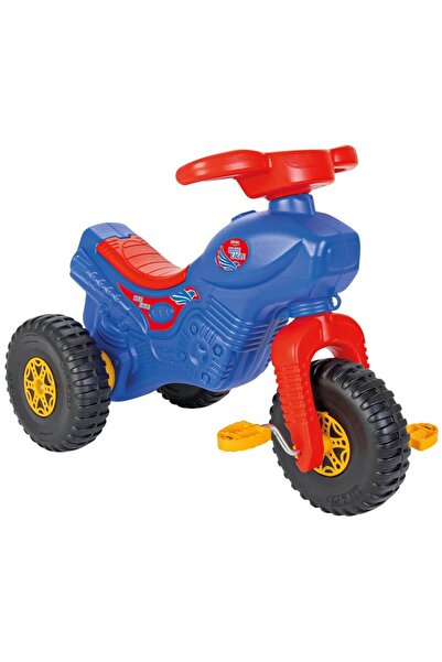 PİLSAN Blue Eagle children's tricycle with pedals, comfortable seat, durable plastic wheels,