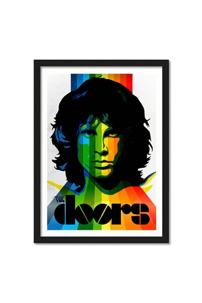 ALAYRA International ملصق مؤطر من تصميم جيم موريسون، مستوحى من فن البوب، متعدد الألوان، مقاس 10 × 13 بوصة، مناسب للغرف.
