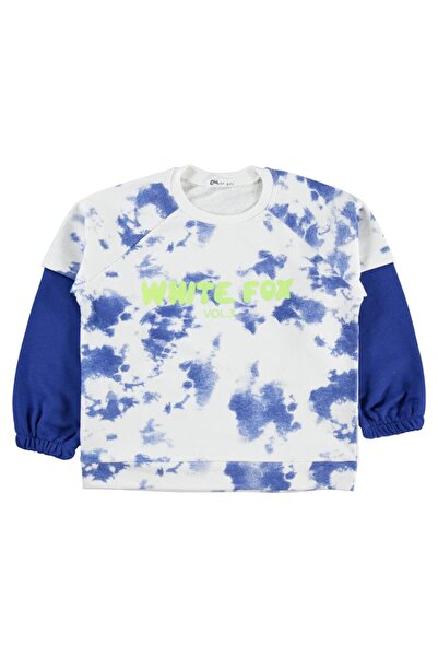 Civil Boys White Fox Printed 6-9 Years Old Sweatshirt - Blue 9-10 Years Old
