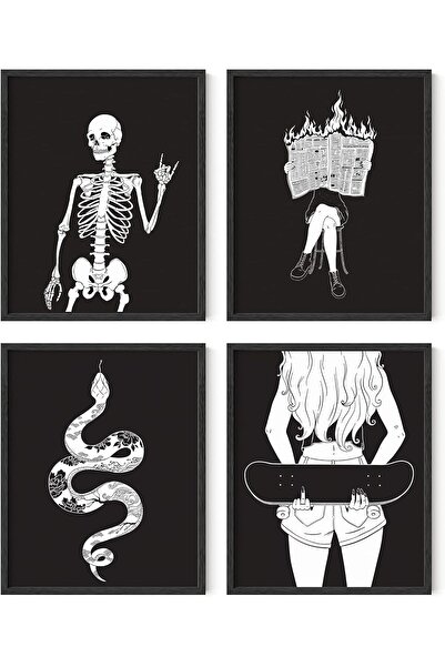 ALAYRA International مطبوعات فنية جريئة بالأبيض والأسود من ALAYRA للهالوين | ...