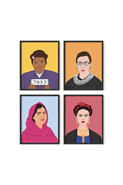 ALAYRA International مجموعة ملصقات ألايرا النسوية الملهمة (4 ملصقات) - | ملصق...