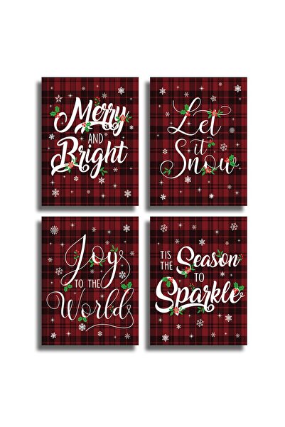 ALAYRA International مجموعة من 4 لوحات فنية مطبوعة لعيد الميلاد من ALAYRA (8 ...