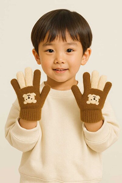 gigigiyim Ayıcık Desenli Yumoş Erkek Çocuk Eldiven