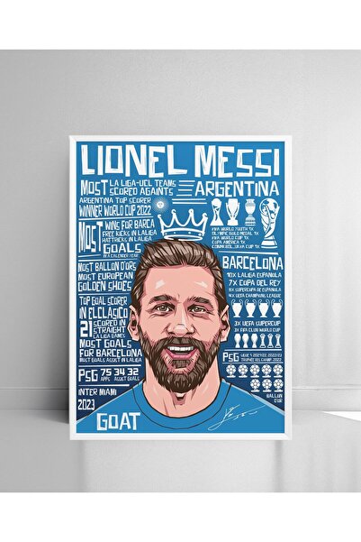 ALAYRA International ALAYRA Lionel Messi Legendary Stats Framed Poster For Gi...