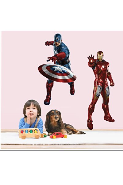 ALAYRA International ملصقات جدارية من سلسلة المنتقمون: الرجل الحديدي وكابتن أ...