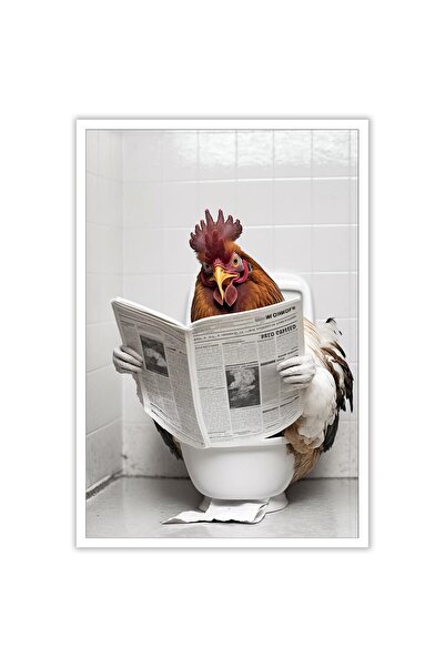 ALAYRA International لوحة جدارية قماشية مرحة على شكل دجاجة للحمام من ALAYRA، ...