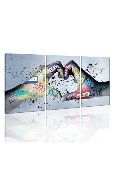 ALAYRA International مجموعة لوحات جدارية من ALAYRA بتصميم جرافيتي، قماش جرافي...