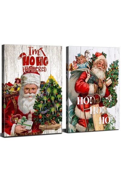 ALAYRA International لوحة جدارية من ALAYRA لعيد الميلاد لغرفة المعيشة وغرفة ا...