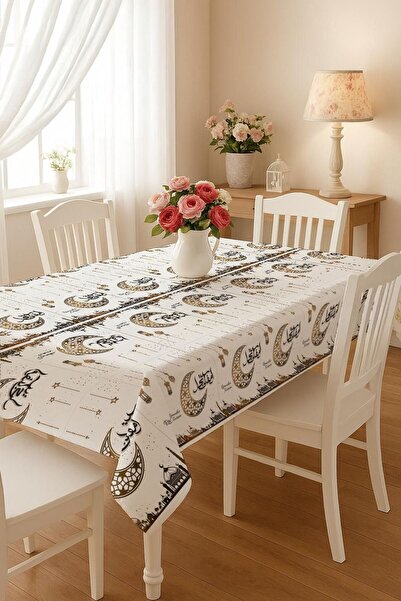 Cardea Home Collection مفرش طاولة رمضان مطبوع من سلسلة رمضان مقاوم للبقع