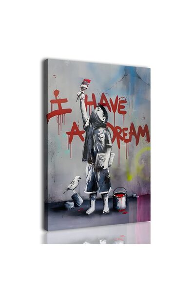 ALAYRA International ALAYRA Framed Banksy Street Graffiti Wall Art Decor Large Abstract Pictures Canvas Painting Prints