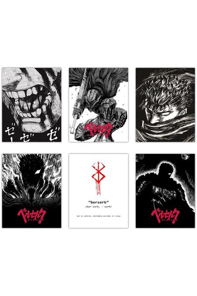 ALAYRA International ALAYRA Akyzag Design Vintage Anime Wall Art Poster Set o...