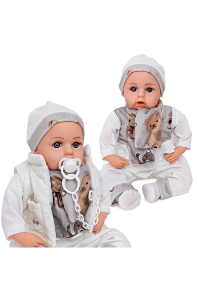 Doris Baby doll 45 cm with soft body, realistic appearance and pacifier, removable clothes made of re material