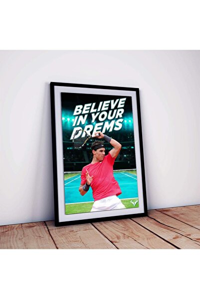 ALAYRA International ملصق أسطورة التنس رافائيل نادال مع إطار، لوحة جدارية تحف...