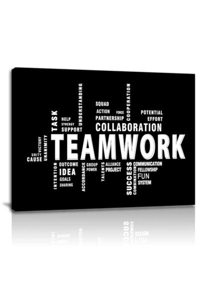 ALAYRA International ALAYRA Teamwork Canvas Wall Art - Large Framed Motivatio...