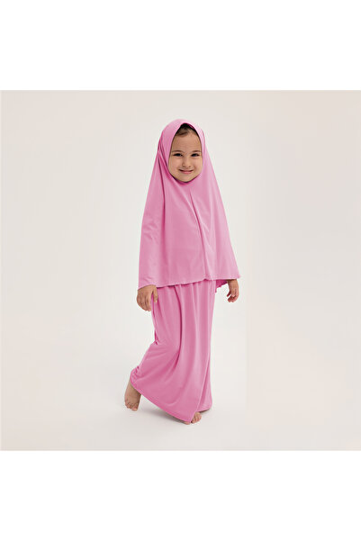 ALLNOORKİDS Islamic Children's Two Piece Prayer Set Pink