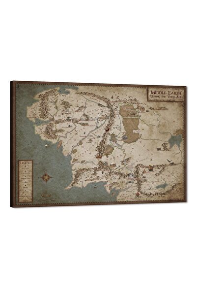 ALAYRA International ALAYRA Middle Earth Map Canvas Wall Art Movie MapHD Prin...