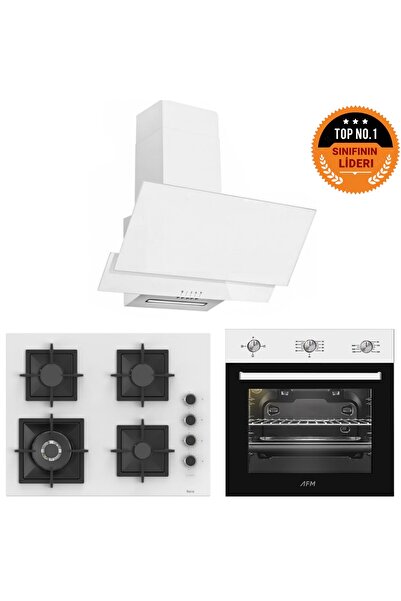 Ferre ve AFM TECH Markalı / Turmalin Beyaz Ankastre Set ( SC406-WFA WOK + FM7...