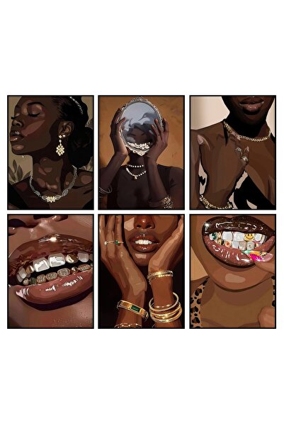 ALAYRA International لوحة جدارية لفتاة سوداء من تصميم ألايرا، طباعة فنية لامر...