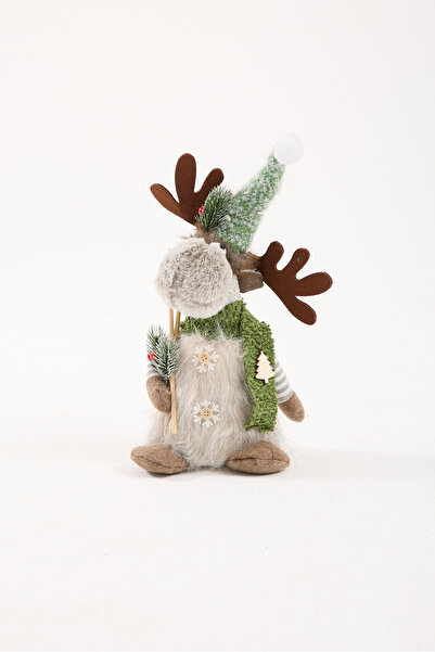 BENMODA Noel Temalı Peluş Geyik Biblo Masa Üstü Yeni Yıl Dekoru
