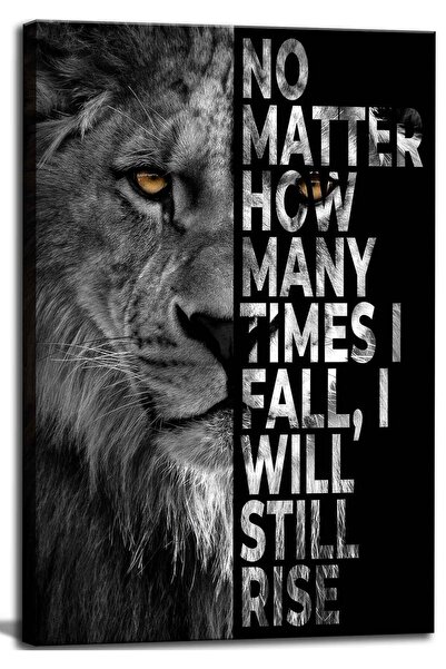 ALAYRA International لوحة جدارية مكتبية مؤطرة من قماش الكانفاس بتصميم أسد مله...