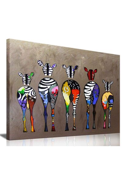 ALAYRA International لوحة جدارية مرحة للحمام بتصميم مؤخرة حمار وحشي، ملصقات ملونة لطيفة لغرف النوم، لوحة قماشية من ALAYRA