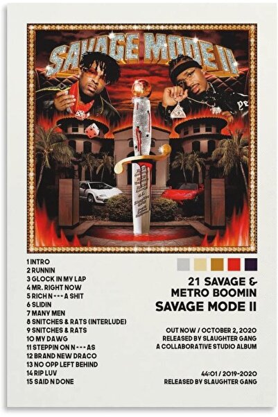 ALAYRA International ملصق ALAYRA Essentials 21 Savage | لوحة جدارية أنيقة | خ...