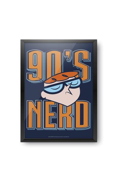 ALAYRA International ألايرا - مختبر دكستر - ملصق ديكور حائط من التسعينيات للمنزل | ملصق للمكتب | مقاس A4