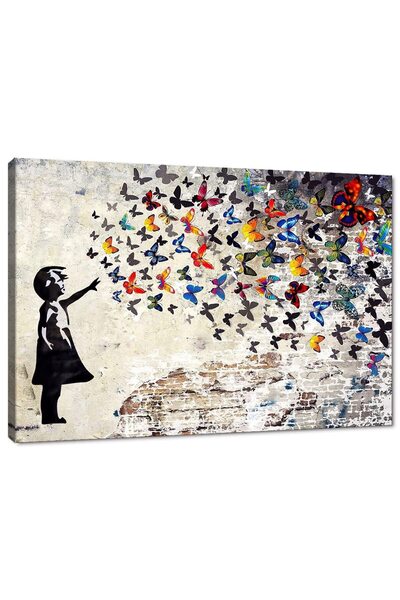 ALAYRA International ALAYRA Banksy Wall Art Graffiti Street Giclee Canvas Pai...
