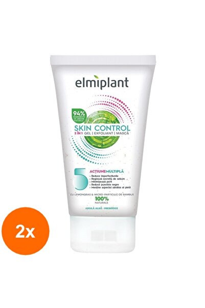 ELMIPLANT Elmiplant 3In1 Gel Scrub Face Mask Set, 2 Pieces x 150 ml