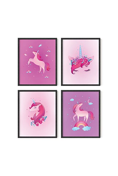 ALAYRA International مجموعة ملصقات يونيكورن ألايرا (4 ملصقات) من تصميم ذا كيرفري بي | ديكور غرفة نوم يونيكورن | غرفة يونيكورن