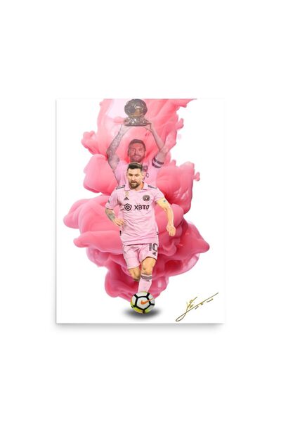 ALAYRA International ملصق ألايرا ليونيل ميسي ميامي، لوحة جدارية مطبوعة على قم...