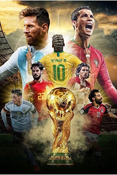 ALAYRA International ALAYRA World Cup Soccer Star Poster, Cristiano Ronaldo and Lionel Messi Canvas Poster,
