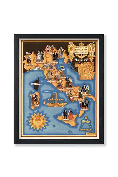 ALAYRA International ALAYRA Poster Master Vintage Italy Map Poster - Retro It...