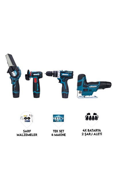 Dawreek DÖRTLÜ SET MKY (Mini testere+ avuç taşlama+akülü vidalama+dekupaj)