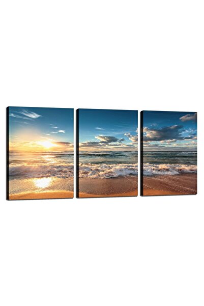 ALAYRA International لوحة جدارية قماشية من ALAYRA Beach، لوحة فنية حديثة لمنظ...