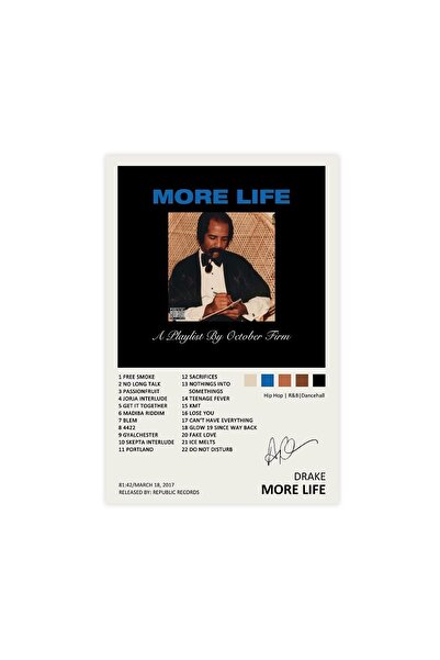 ALAYRA International ملصق ألايرا دريك، غلاف ألبوم موسيقى مور لايف، ملصق قماشي...