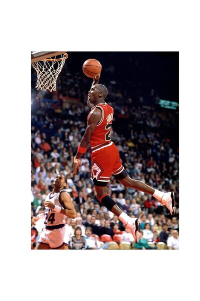 ALAYRA International لوحة جدارية قماشية لألايرا مايكل جوردان، ملصق رياضي شهير لضربة دانك من خط الرمية الحرة، ملصق إله كرة السلة