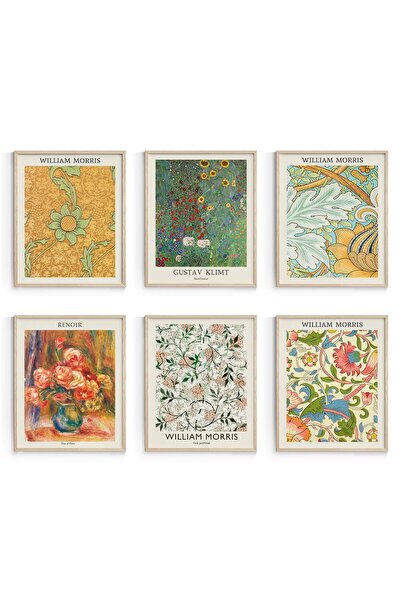 ALAYRA International مطبوعات فنية جدارية من تصميم ويليام موريس من ألايرا، ديكورات جدارية كلاسيكية لإضفاء لمسة جمالية على الغرفة، ملصقات دافئة لـ