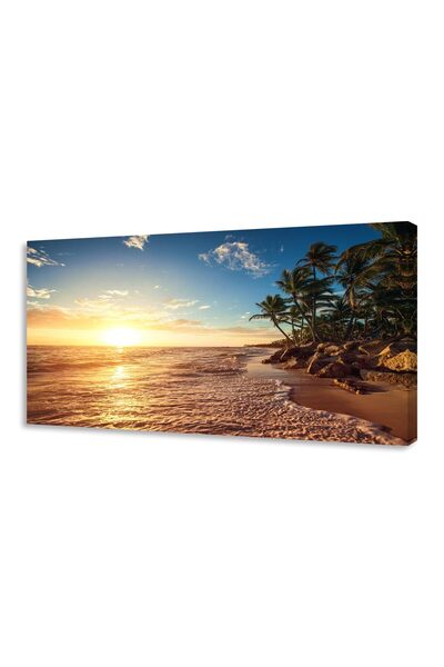 ALAYRA International لوحة جدارية من قماش ALAYRA، منظر غروب الشمس على المحيط و...