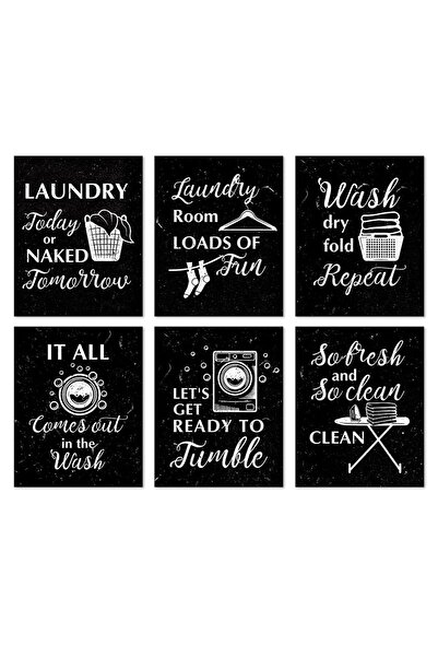 ALAYRA International لوحة قماشية تحمل عبارة "قواعد الغسيل المضحكة" من ALAYRA،...